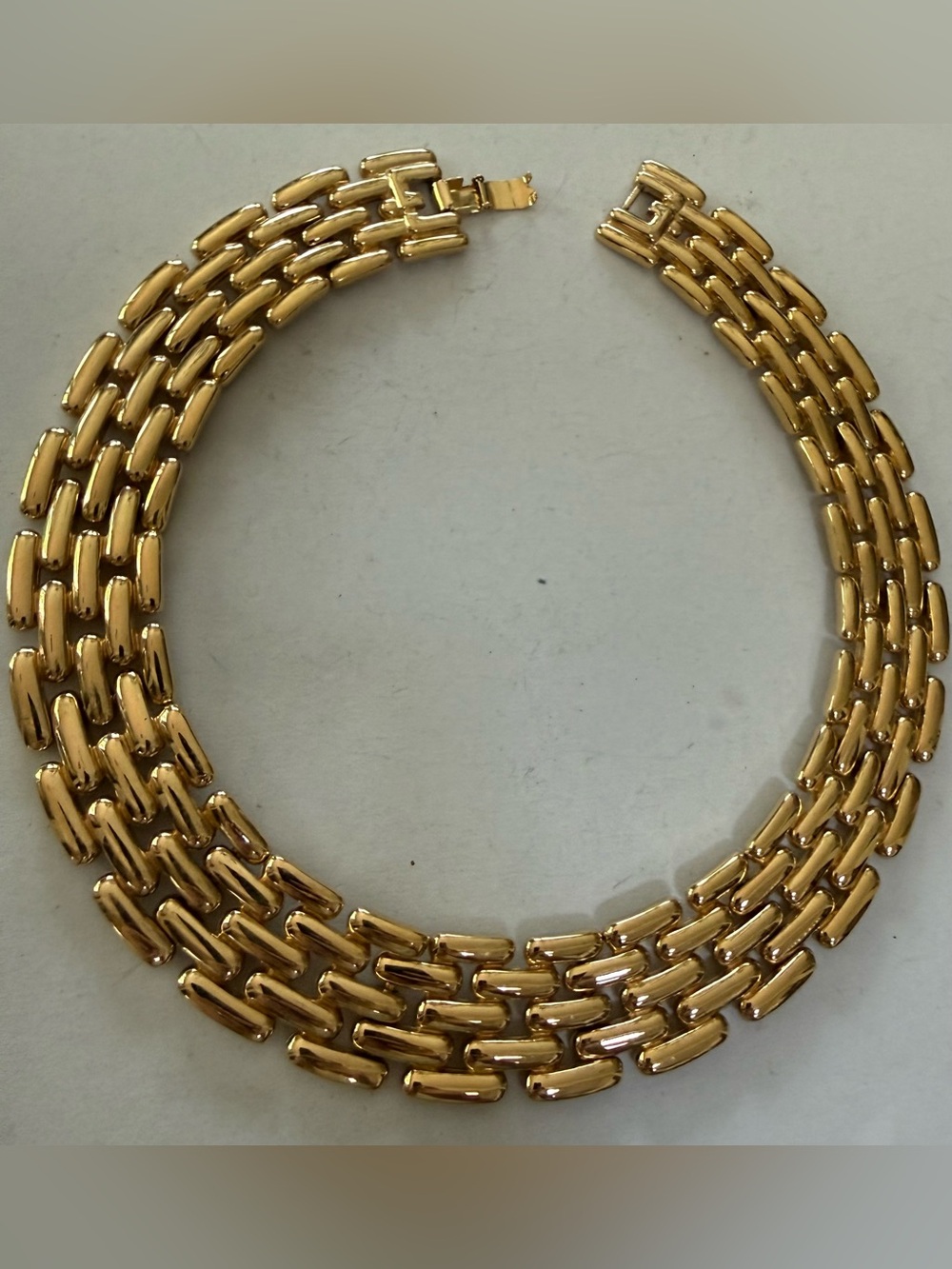 Vintage GIVENCHY Statement Panthere Link Goldtone Collar Necklace